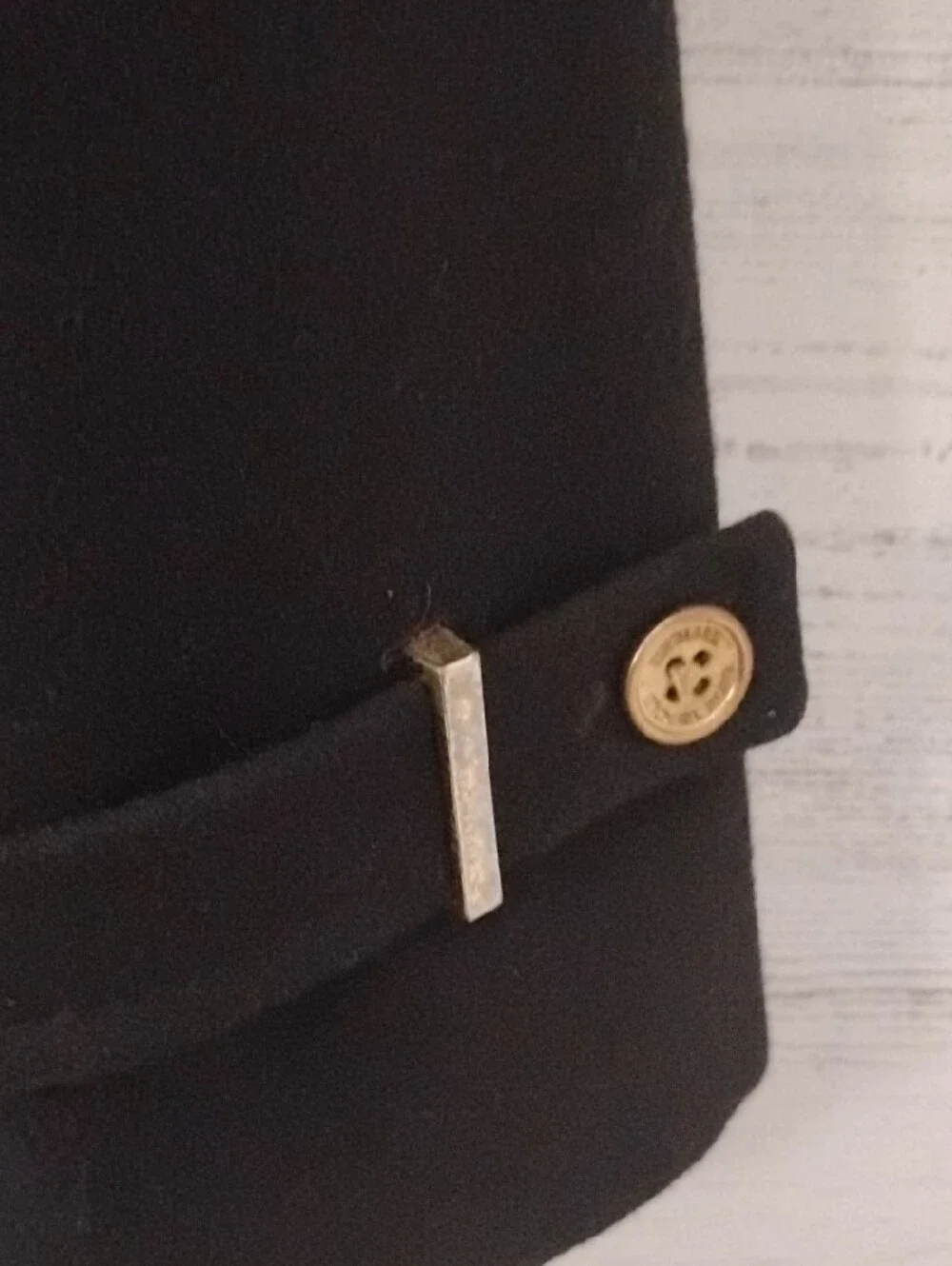 Michael Kors Black Asymmetric Zip Trench Coat with Gold Hardware Size 2P